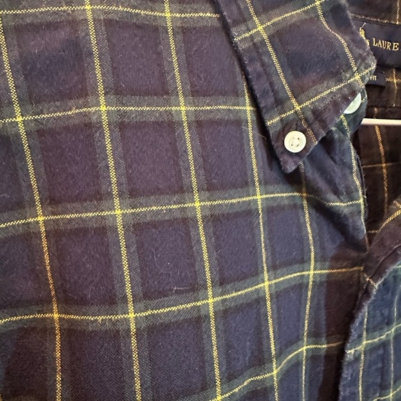 Polo Ralph Lauren Shirt Mens Lg Green Blue Windowpane Button Up L/S Casual - Picture 4 of 7